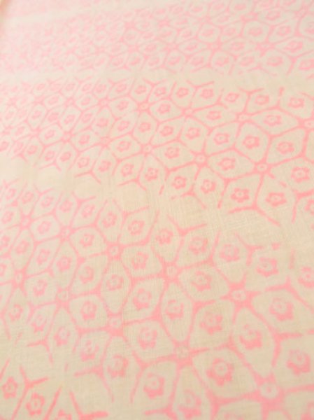 Photo8: M0110J Used Japanese women  Pink JUBAN undergarment / Mousseline. Geometrical pattern,   (Grade D) (8)