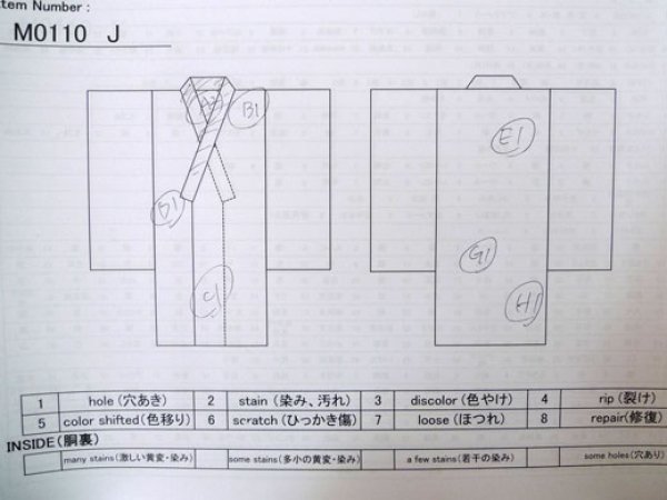 Photo11: M0110J Used Japanese women  Pink JUBAN undergarment / Mousseline. Geometrical pattern,   (Grade D) (11)