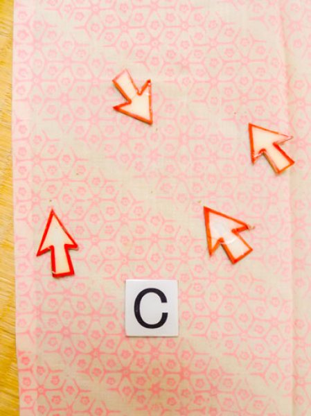 Photo14: M0110J Used Japanese women  Pink JUBAN undergarment / Mousseline. Geometrical pattern,   (Grade D) (14)