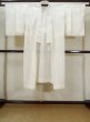 Photo1: M0110K Used Japanese women  White JUBAN undergarment / Silk.    (Grade D) (1)