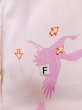 Photo20: M0110L Used Japanese womenPale Light Pink JUBAN undergarment / Silk. Crane,   (Grade C) (20)