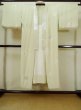 Photo1: Mint M0110Y Used Japanese womenPale Light Yellowish Green JUBAN undergarment / Silk. Flower,   (Grade A) (1)