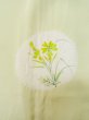 Photo6: Mint M0110Y Used Japanese womenPale Light Yellowish Green JUBAN undergarment / Silk. Flower,   (Grade A) (6)