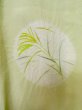Photo7: Mint M0110Y Used Japanese womenPale Light Yellowish Green JUBAN undergarment / Silk. Flower,   (Grade A) (7)