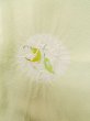 Photo8: Mint M0110Y Used Japanese womenPale Light Yellowish Green JUBAN undergarment / Silk. Flower,   (Grade A) (8)