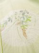 Photo14: Mint M0110Y Used Japanese womenPale Light Yellowish Green JUBAN undergarment / Silk. Flower,   (Grade A) (14)