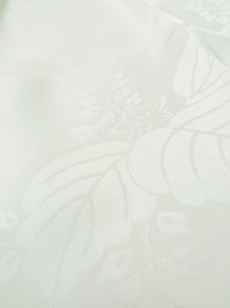 Photo8: M0111C Used Japanese women  White JUBAN undergarment / Synthetic.    (Grade C) (8)