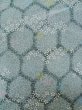 Photo7: M0131A Used Japanese womenPale Bluish Gray KOMON dyed / Silk. Flower,   (Grade B) (7)