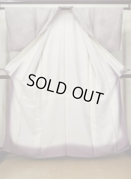 Photo2: Mint M0131E Used Japanese women Pale Wisteria KOMON dyed / Silk. Flower,   (Grade A) (2)