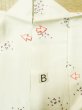 Photo15: M0131I Used Japanese women  White KOMON dyed / Silk. Abstract pattern   (Grade C) (15)