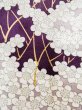 Photo5: M0131T Used Japanese women Dark Purple KOMON dyed / Silk. UME plum bloom   (Grade A) (5)