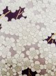 Photo6: M0131T Used Japanese women Dark Purple KOMON dyed / Silk. UME plum bloom   (Grade A) (6)
