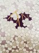 Photo7: M0131T Used Japanese women Dark Purple KOMON dyed / Silk. UME plum bloom   (Grade A) (7)