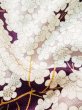 Photo11: M0131T Used Japanese women Dark Purple KOMON dyed / Silk. UME plum bloom   (Grade A) (11)