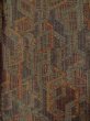Photo3: M0131U Used Japanese womenPale Brownish Brown KOMON dyed / Synthetic. Chinese flower, Emboss processing(not Chirimen crape)  (Grade A) (3)