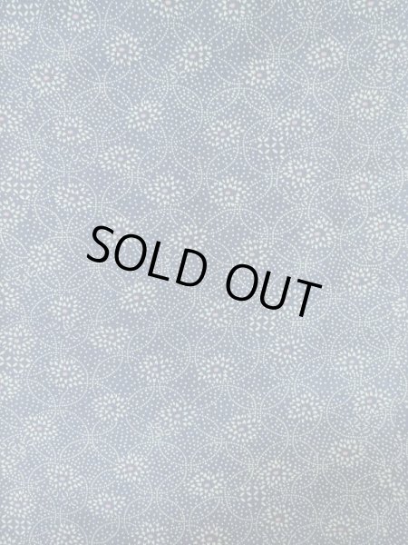 Photo4: M0201A Used Japanese women Pale Blue KOMON dyed / Synthetic. Flower,   (Grade C) (4)