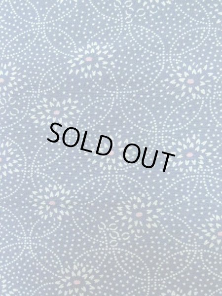 Photo1: M0201A Used Japanese women Pale Blue KOMON dyed / Synthetic. Flower,   (Grade C) (1)