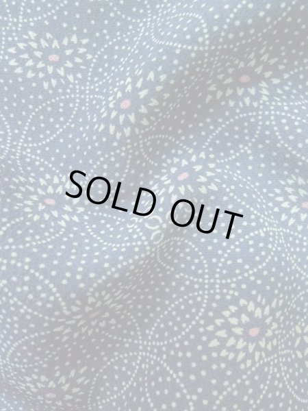 Photo10: M0201A Used Japanese women Pale Blue KOMON dyed / Synthetic. Flower,   (Grade C) (10)