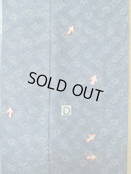 Photo16: M0201A Used Japanese women Pale Blue KOMON dyed / Synthetic. Flower,   (Grade C) (16)