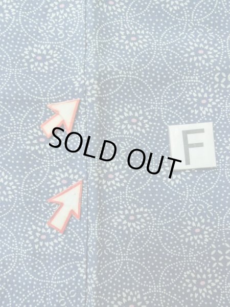 Photo18: M0201A Used Japanese women Pale Blue KOMON dyed / Synthetic. Flower,   (Grade C) (18)