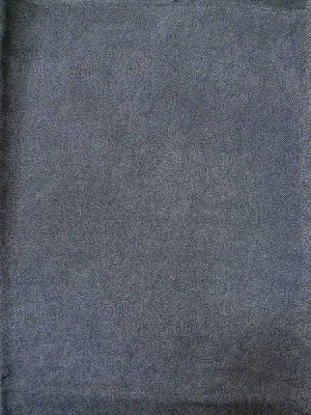 Photo3: M0201B Used Japanese women  Black EDO KOMON pattern dyed / Silk. Wave   (Grade C) (3)