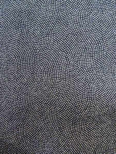 Photo5: M0201B Used Japanese women  Black EDO KOMON pattern dyed / Silk. Wave   (Grade C) (5)
