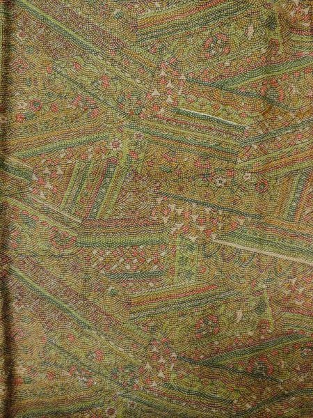 Photo4: M0201D Used Japanese women Pale Taupe KOMON dyed / Synthetic. Dot,   (Grade D) (4)