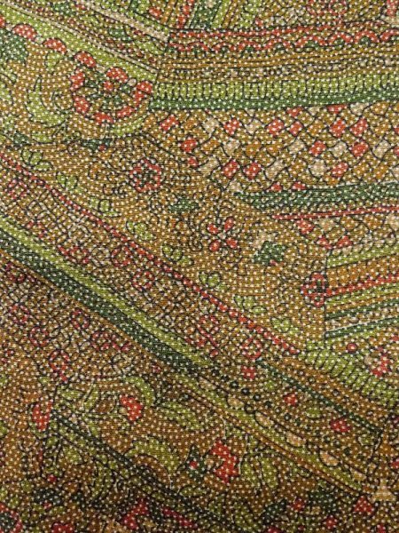 Photo5: M0201D Used Japanese women Pale Taupe KOMON dyed / Synthetic. Dot,   (Grade D) (5)