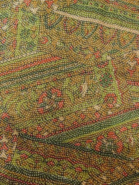 Photo6: M0201D Used Japanese women Pale Taupe KOMON dyed / Synthetic. Dot,   (Grade D) (6)