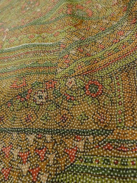 Photo9: M0201D Used Japanese women Pale Taupe KOMON dyed / Synthetic. Dot,   (Grade D) (9)