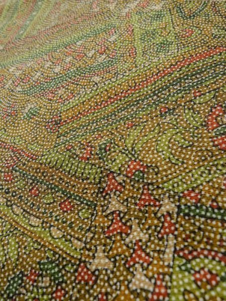 Photo10: M0201D Used Japanese women Pale Taupe KOMON dyed / Synthetic. Dot,   (Grade D) (10)