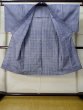 Photo2: M0207A Used Japanese men  Indigo Blue Men's Yukata / Cotton. Plaid Checks   (Grade C) (2)
