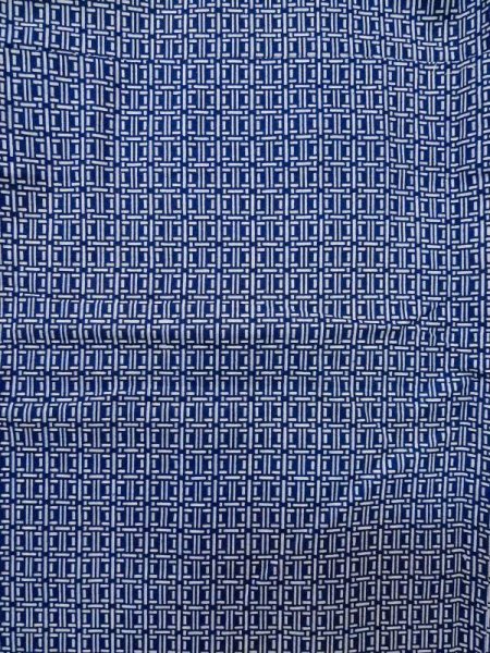 Photo3: M0207A Used Japanese men  Indigo Blue Men's Yukata / Cotton. Plaid Checks   (Grade C) (3)