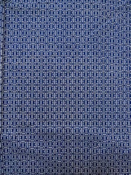 Photo4: M0207A Used Japanese men  Indigo Blue Men's Yukata / Cotton. Plaid Checks   (Grade C) (4)