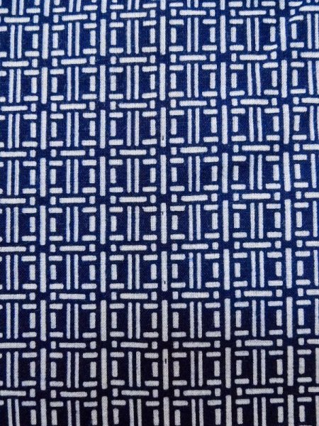 Photo6: M0207A Used Japanese men  Indigo Blue Men's Yukata / Cotton. Plaid Checks   (Grade C) (6)