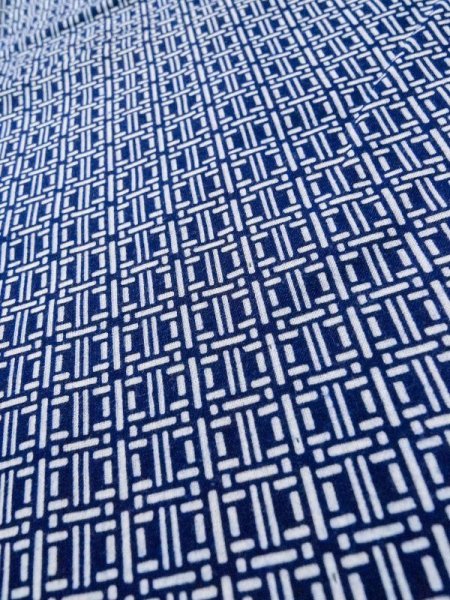 Photo7: M0207A Used Japanese men  Indigo Blue Men's Yukata / Cotton. Plaid Checks   (Grade C) (7)