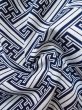 Photo9: M0207B Used Japanese men  Indigo Blue Men's Yukata / Cotton. Greek key fret tight-fitting sleeves  (Grade B) (9)