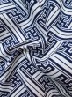 Photo10: M0207B Used Japanese men  Indigo Blue Men's Yukata / Cotton. Greek key fret tight-fitting sleeves  (Grade B) (10)