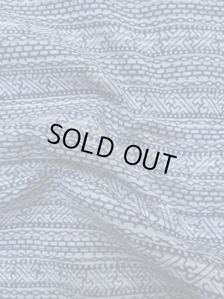 Photo10: M0207C Used Japanese men Pale Blue Men's Yukata / Cotton. Abstract pattern   (Grade C) (10)