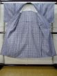 Photo2: M0207D Used Japanese men  Indigo Blue Men's Yukata / Cotton. Plaid Checks   (Grade D) (2)