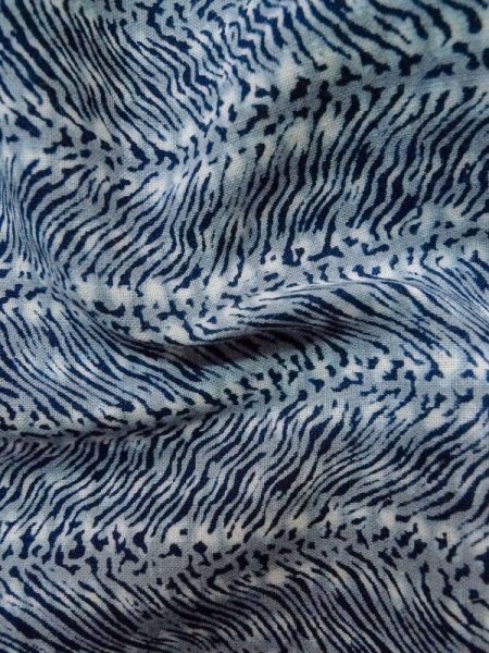 Photo8: M0207E Used Japanese men  Blue Men's Yukata / Cotton. Abstract pattern   (Grade C) (8)