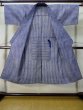 Photo2: M0207G Used Japanese men  Indigo Blue Men's Yukata / Cotton. Stripes tight-fitting sleeves  (Grade B) (2)