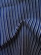 Photo9: M0207G Used Japanese men  Indigo Blue Men's Yukata / Cotton. Stripes tight-fitting sleeves  (Grade B) (9)