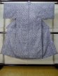 Photo1: M0207J Used Japanese men  Blue Men's Yukata / Cotton. Abstract pattern   (Grade C) (1)