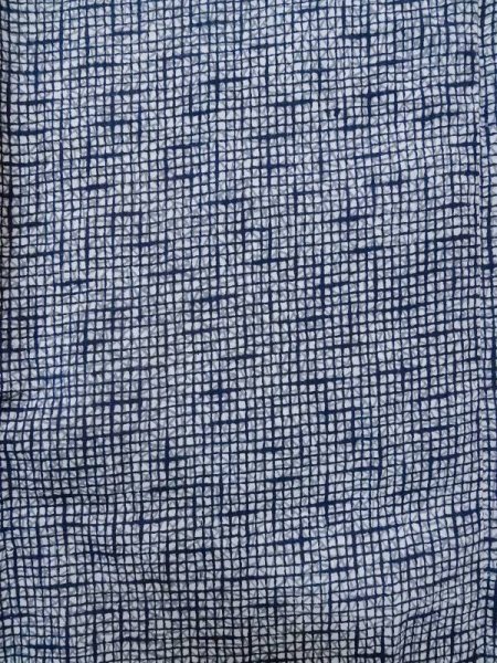 Photo4: M0207J Used Japanese men  Blue Men's Yukata / Cotton. Abstract pattern   (Grade C) (4)