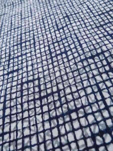 Photo7: M0207J Used Japanese men  Blue Men's Yukata / Cotton. Abstract pattern   (Grade C) (7)