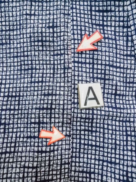 Photo12: M0207J Used Japanese men  Blue Men's Yukata / Cotton. Abstract pattern   (Grade C) (12)