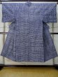 Photo1: M0207K Used Japanese men  Indigo Blue Men's Yukata / Cotton. Abstract pattern   (Grade D) (1)