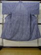 Photo1: Mint M0207L Used Japanese men  Indigo Blue Men's Yukata / Cotton. Geometrical pattern,   (Grade A) (1)