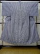 Photo1: M0207M Used Japanese men  Indigo Blue Men's Yukata / Cotton. Stripes   (Grade C) (1)